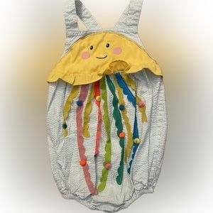 Baby Boden - size 18/24 months. Seersucker romper.